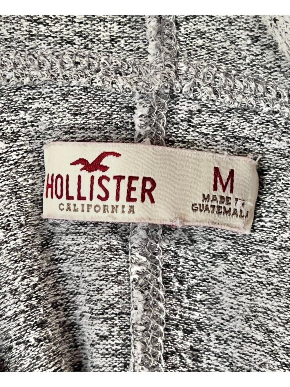 Hollister Women's M Gray Stretch Knit Hoodie Long Sleeve Pull Over Gorp Core - Picture 6 of 8